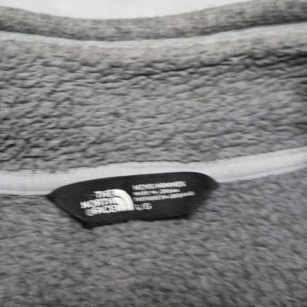 North Face Vest Mens Large Gray Gordon Lyons Knit Fleece Heavyweight Full Zip
